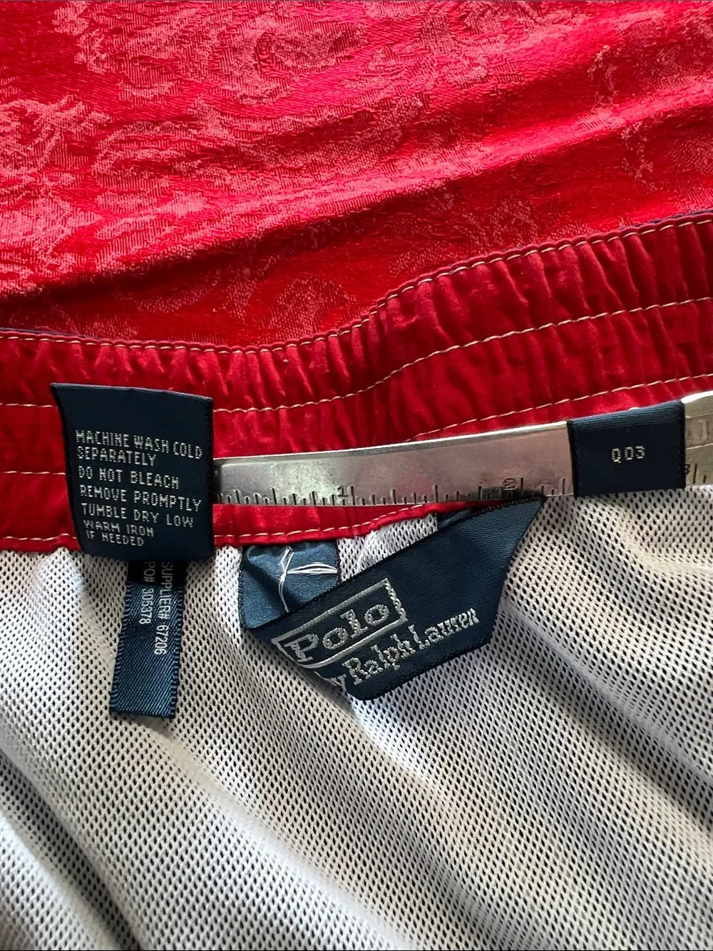 Polo Ralph Lauren Men’s M Navy Swim Trunks Board Shorts Cargo Red Pony